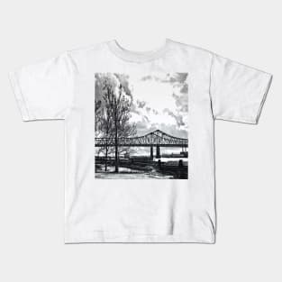 Bridge in Winter (B&W) Kids T-Shirt